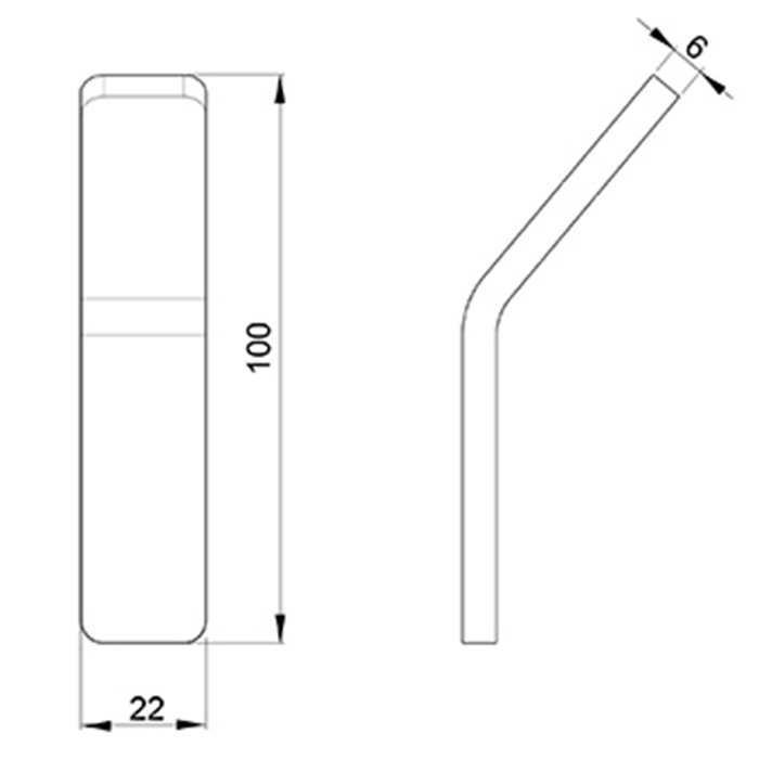 Almar Аксессуары Крючок 2.2xh10см.м, цвет: латунь брашированная PVD