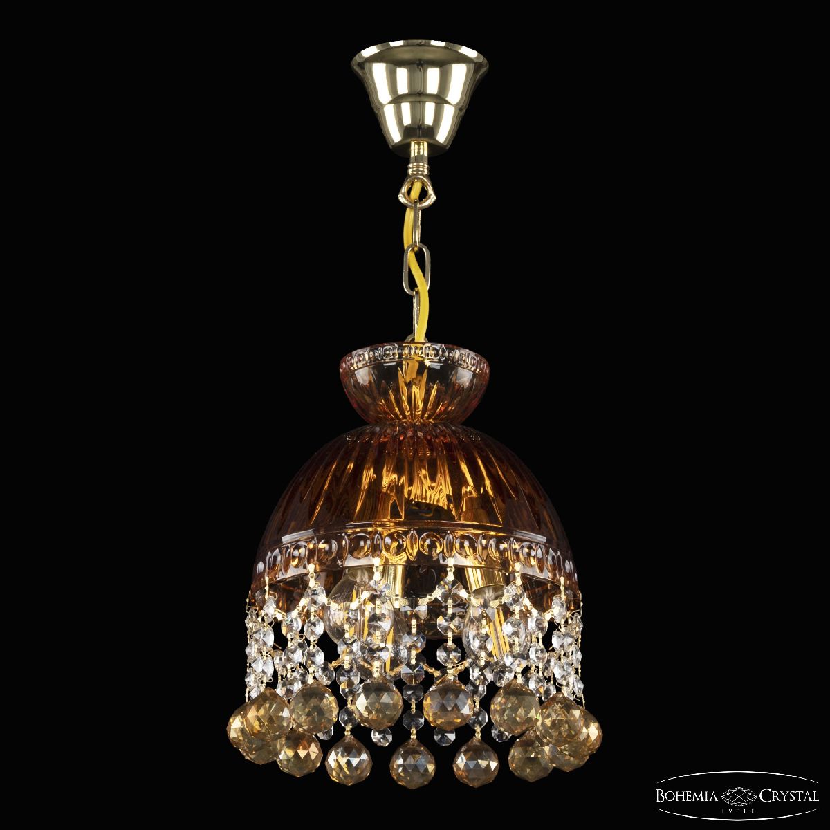 Подвесной светильник Bohemia Ivele Crystal 5478/22 G Amber/M-1G Balls K721
