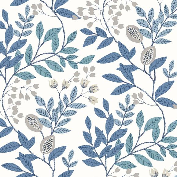 Обои York MN1842 Eden Retreat White/Blue/Glint