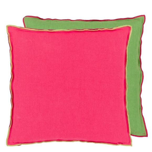 Подушка CCDG1405, Brera Lino, Cerise & Grass, Designers Guild 43 x 43см