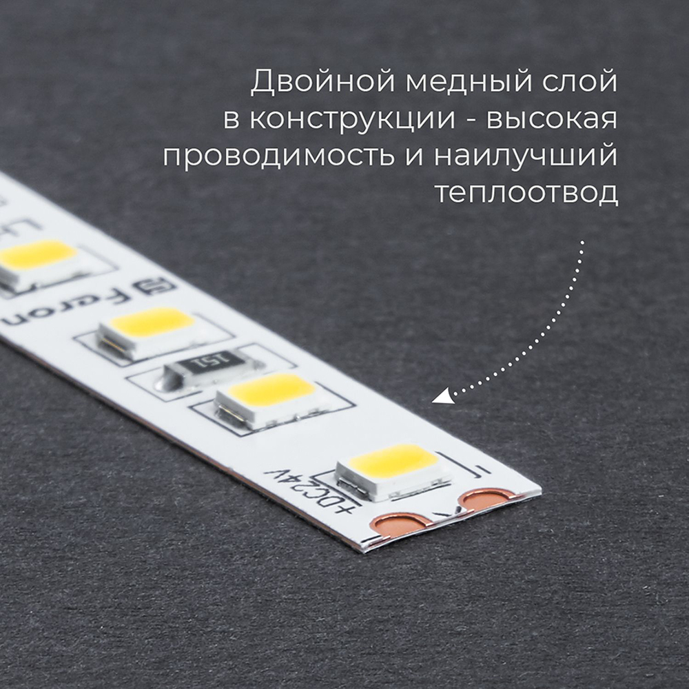 Светодиодная лента 24V Feron LS502, 180*SMD2835, 16W/m, IP20, 3000К (теплый белый) 53089