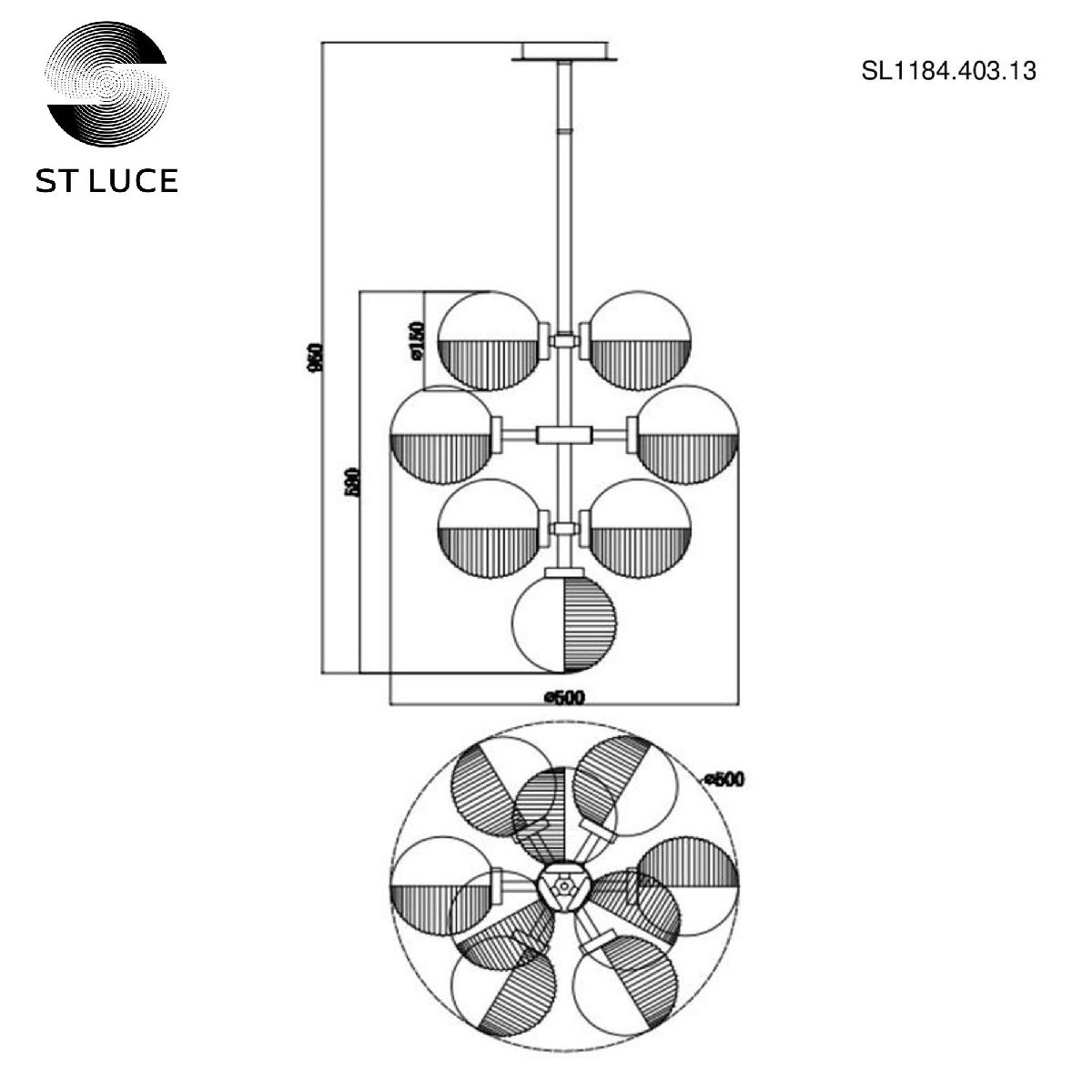 Люстра на штанге ST Luce Todo SL1184.403.13