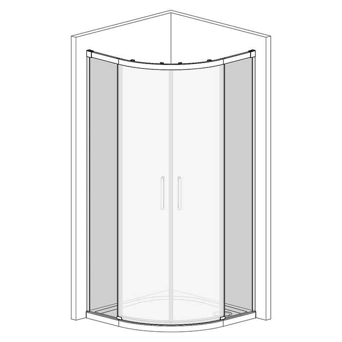 Radaway Idea PDD Боковые стенки 100+90см, стекло прозрачное, покрытие Easy Clean, профиль: хром