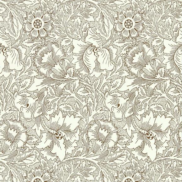 Обои Morris 216957 Poppy Cream/Chocolate