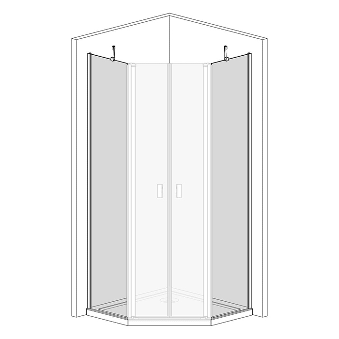 Radaway Nes Боковые стенки 100+100см, стекло прозрачное, покрытие Easy Clean, профиль: брашированное золото