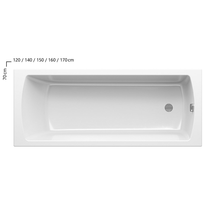 Ravak Classic II Ванна 120x70см., пристенная, акриловая, цвет: белый