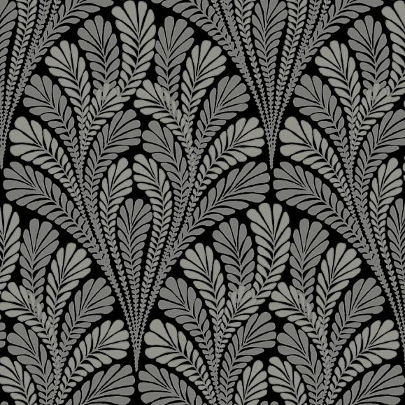 Обои York BW3951 Shell Damask Black/Glint