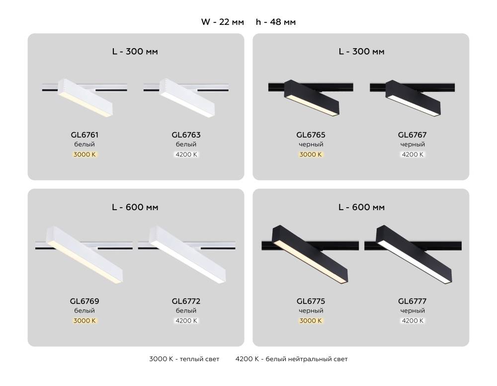 Трековый однофазный светильник Ambrella Light Track System GL6769