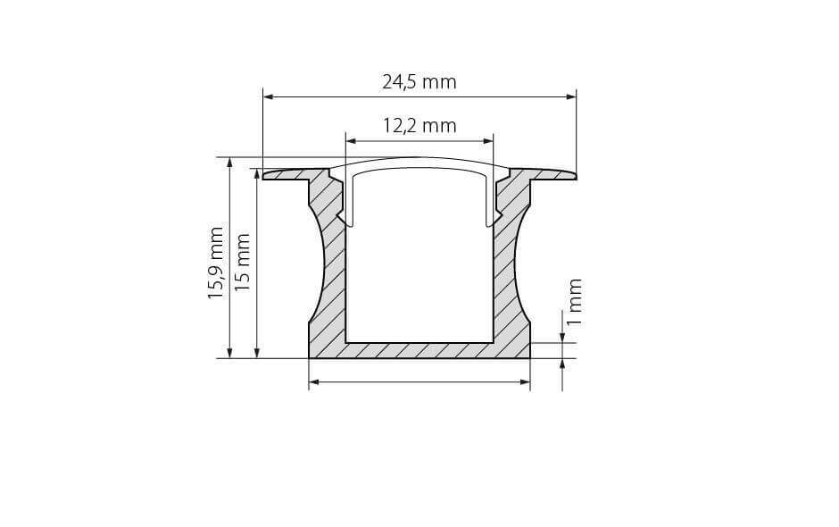 Профиль с экраном Arlight ALU-SLIM-H15-F-2000 ANOD+FROST 018243