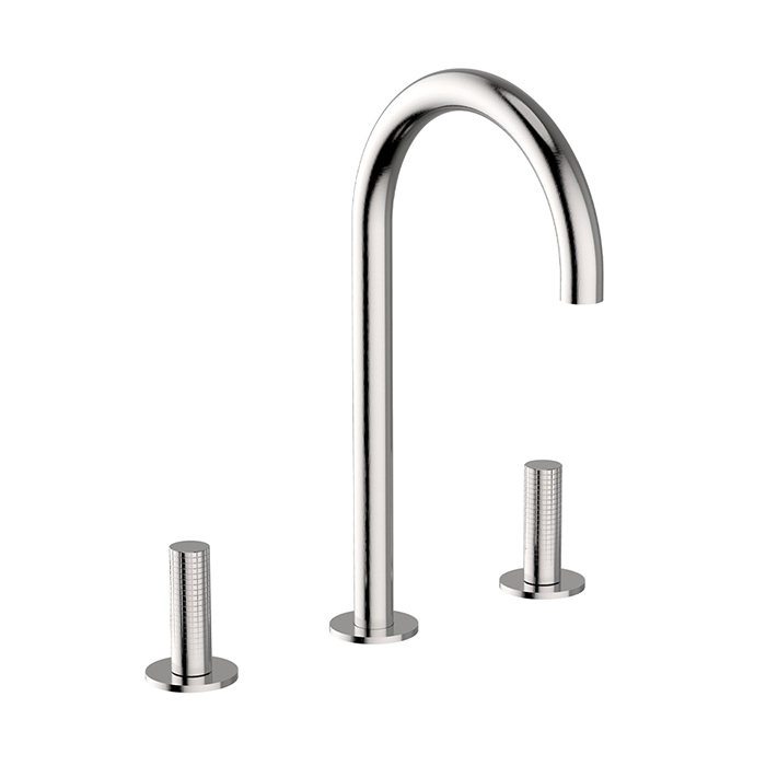 Cisal X32 Смеситель для раковины, 3 отв., цвет: Brushed Stainless Steel