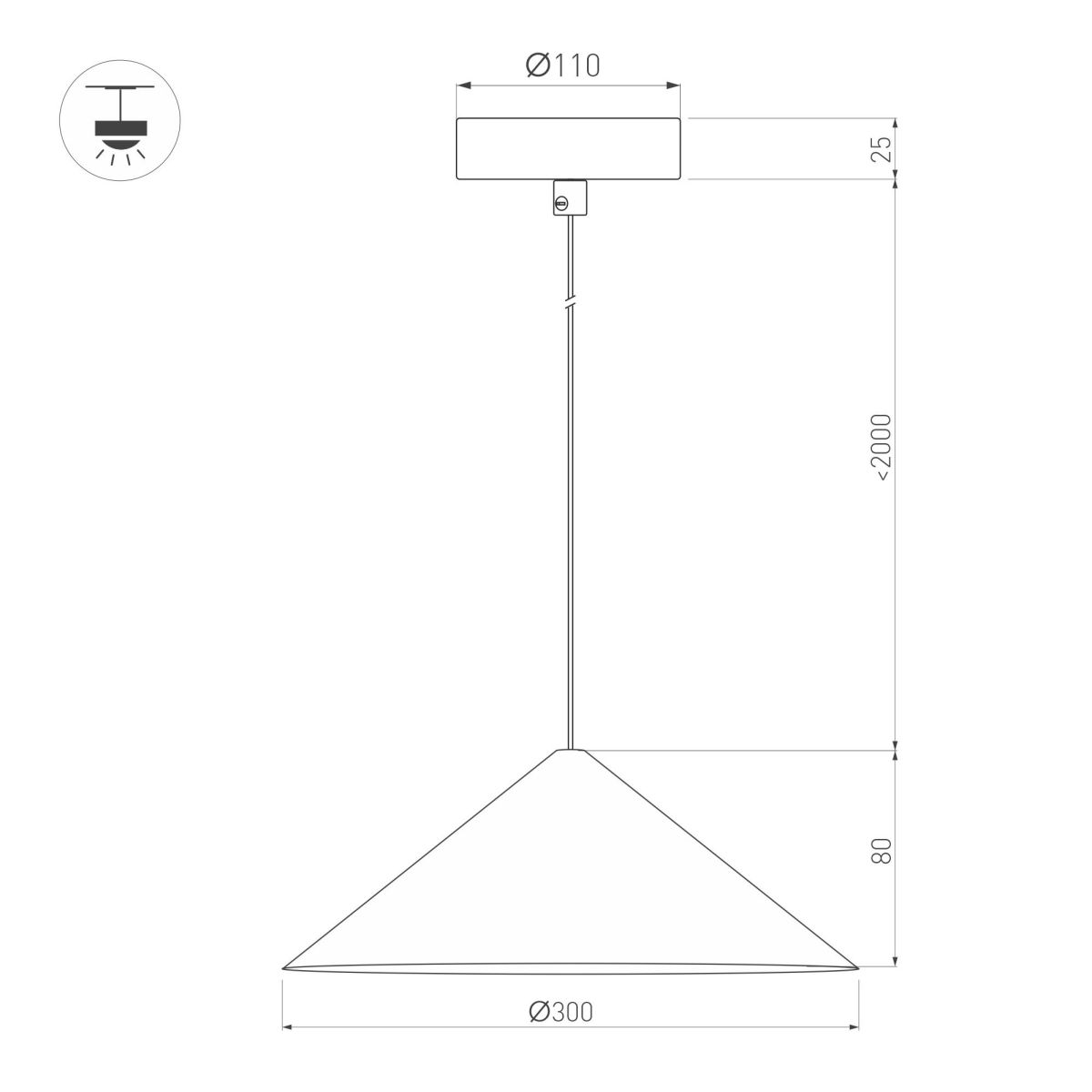 Подвесной светильник Arlight SP-MAKOTO-R300-10W Warm2700 (WH, 36 deg, 230V, TRIAC) 057218