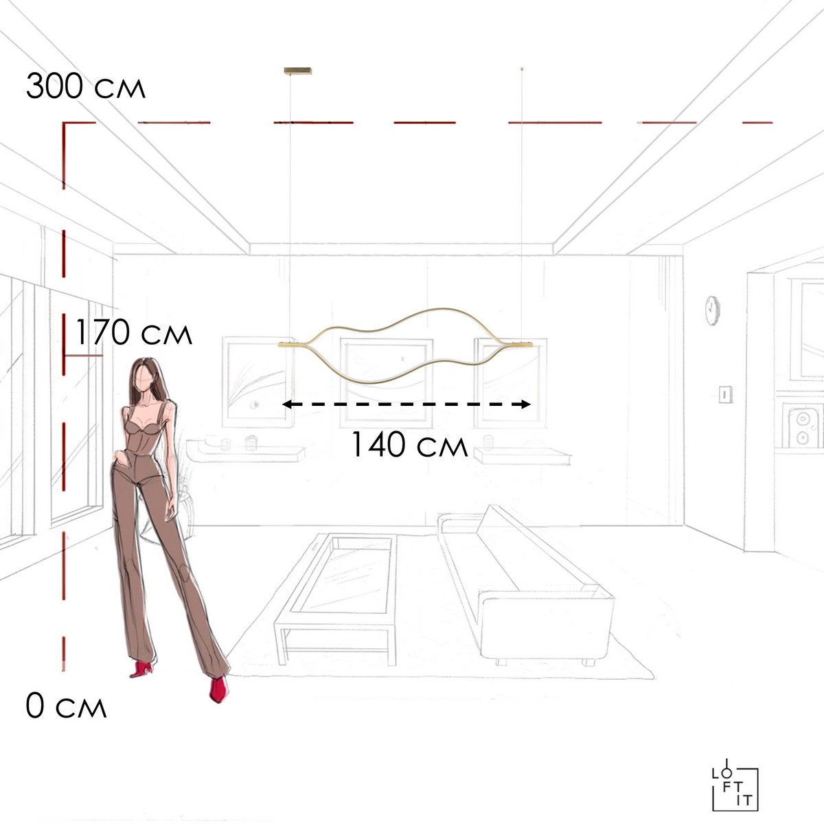 Подвесной светильник Loft IT Tape Light 10403/1400 AB