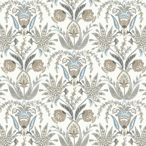 Обои York MN1915 Seaside Jacobean White/Taupe/Blue
