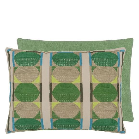 Подушка CCDG1595, Kushime Embroidered Cotton, Emerald, Designers Guild 40 x 30см