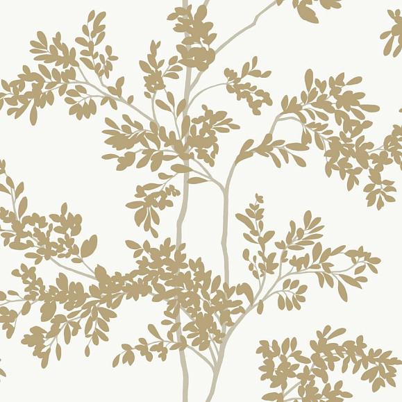 Обои York BL1806 Lunaria Silhouette White/Gold