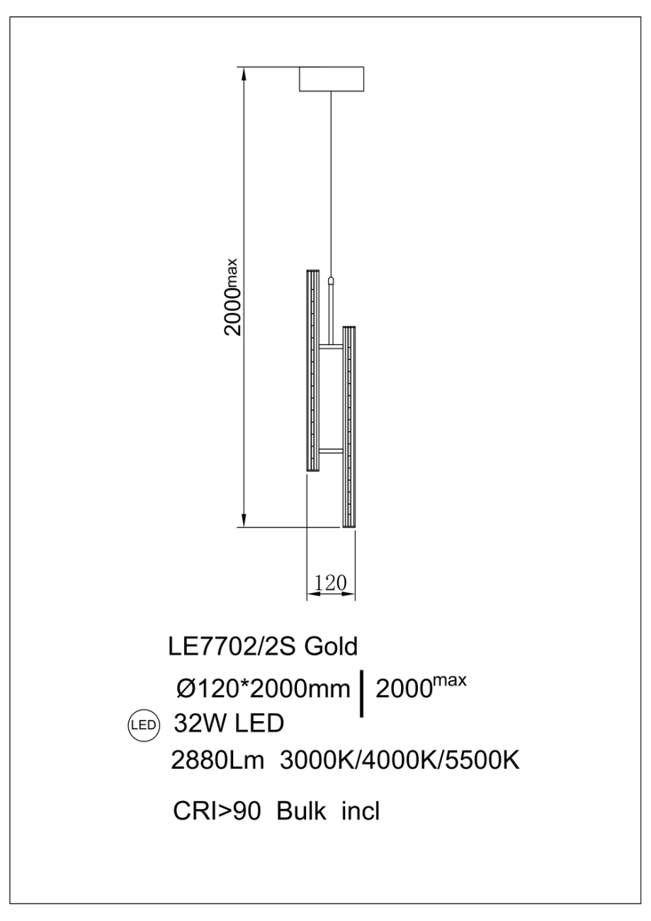 Подвесной светильник Christine LE7702/2S Gold