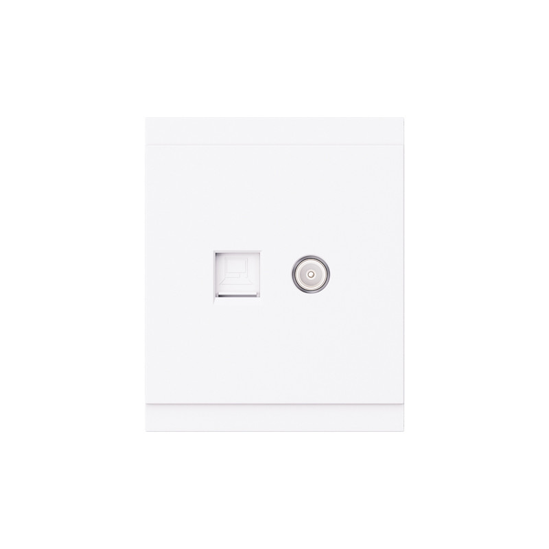 Розетка SETE компьютерная RJ45 кат6 + TV с/у жемчуг IP20/IP44 KRANZ KR-79-0721-1