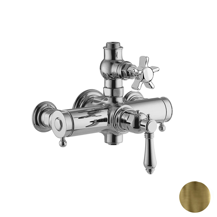 Nicolazzi Termostatico Cмеситель для душа, термостатический, вывод сверху 3/4, цвет: Bronze Plated