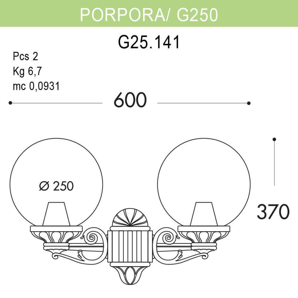 Уличный настенный светильник Fumagalli Porpora/G250 G25.141.000.AYE27