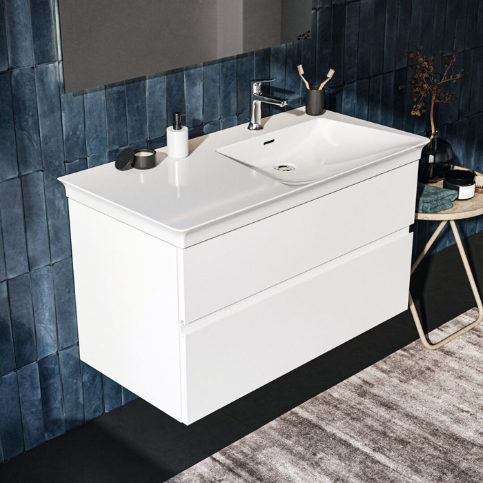 Ideal Standard La Dolce Vita Раковина 106х53.5хh14.5см, подвесная, ассиметричная, Dx, цвет: белый