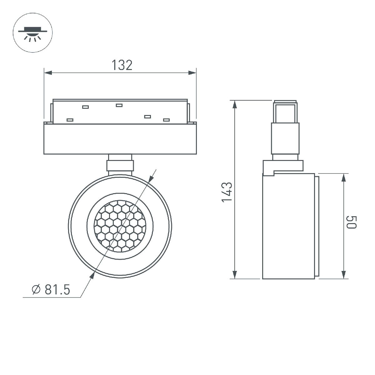 Трековый магнитный светильник Arlight MAG-ORIENT-POINT-R80-12W Warm3000 047141