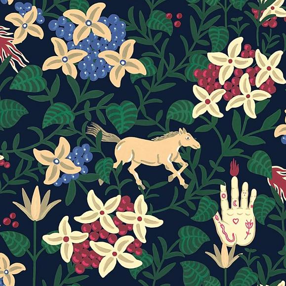 Обои Coordonne 8800046N Neo-Flowery Navy