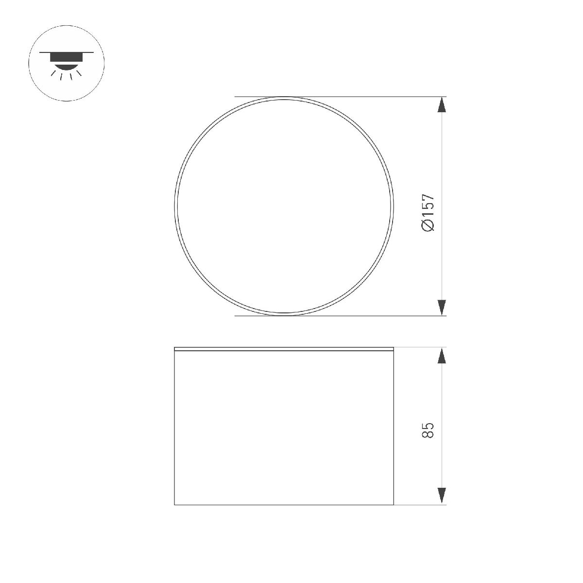 Накладной светильник Arlight SP-CYLINDO-R160-18W Warm3000 (BK, 110 deg, 230V) 043964