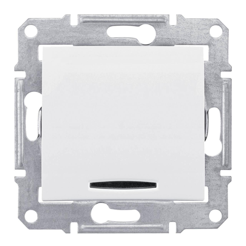 Выключатель одноклавишный с синей подсветкой Schneider Electric Sedna 10A 250V SDN1400121
