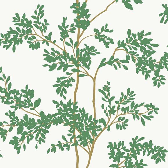 Обои York BL1801 Lunaria Silhouette White/Green