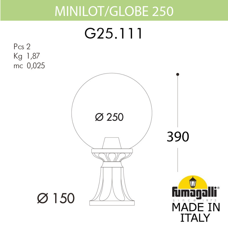 Садовый светильник Fumagalli G25.111.000.AYE27