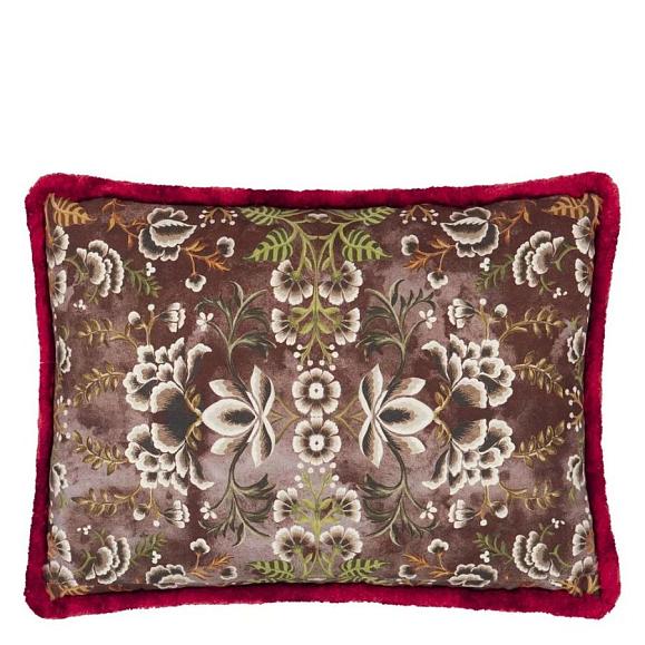 Подушка CCDG1469, Rose De Damas Embroidered, Cranberry, Designers Guild 60 x 45см