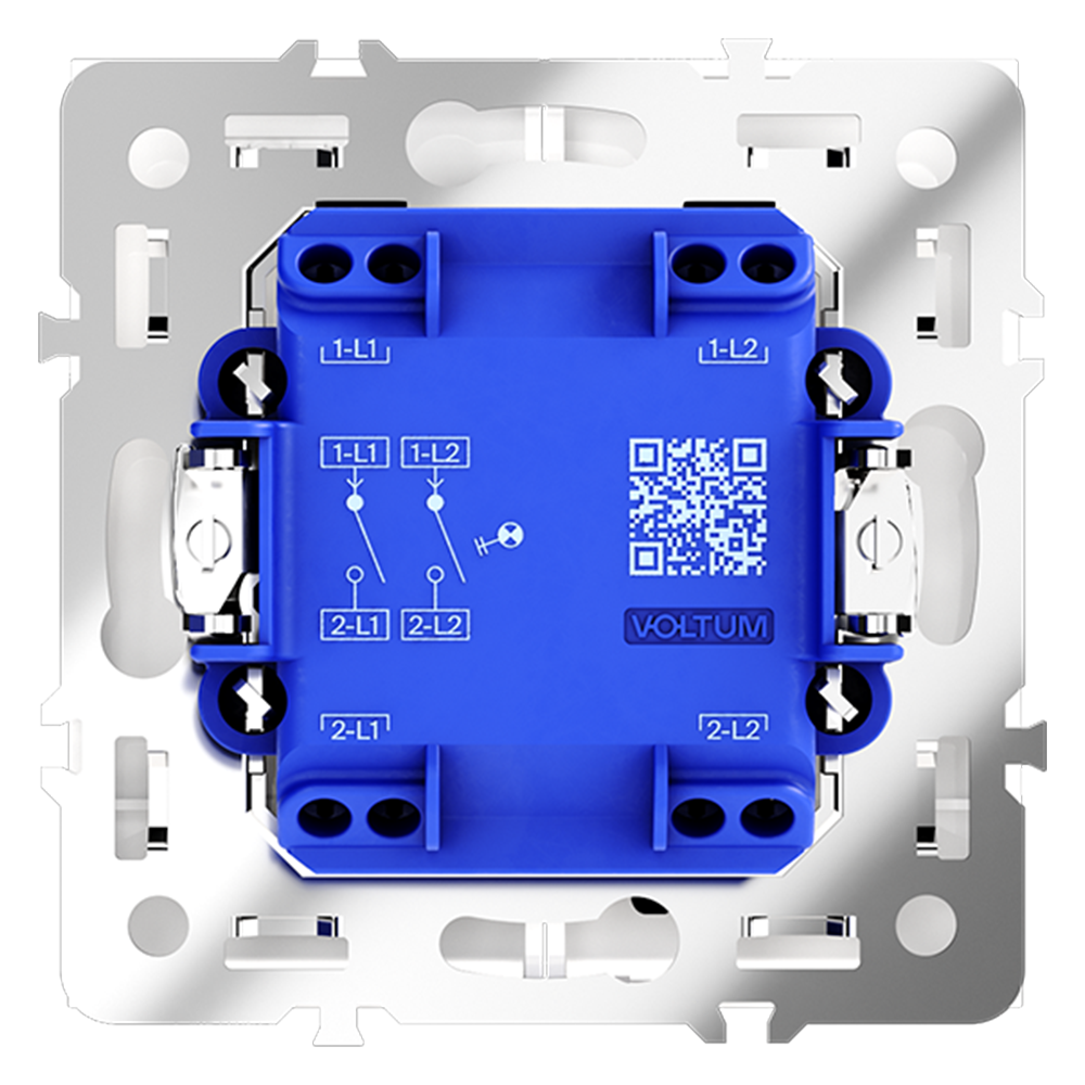 Выключатель двухклавишный с подсветкой Voltum S70 VLS020201 (белый глянцевый)