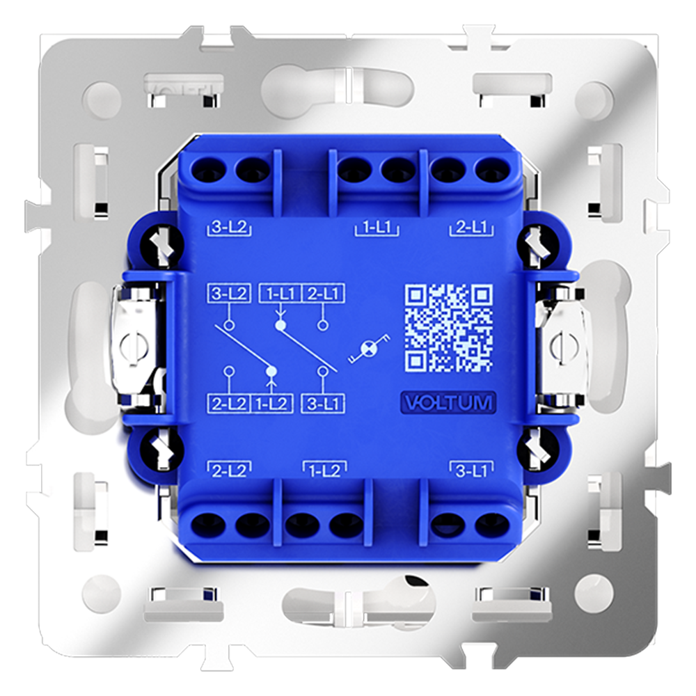 Проходной переключатель двухклавишный с подсветкой Voltum S70 VLS020401 (белый глянцевый)