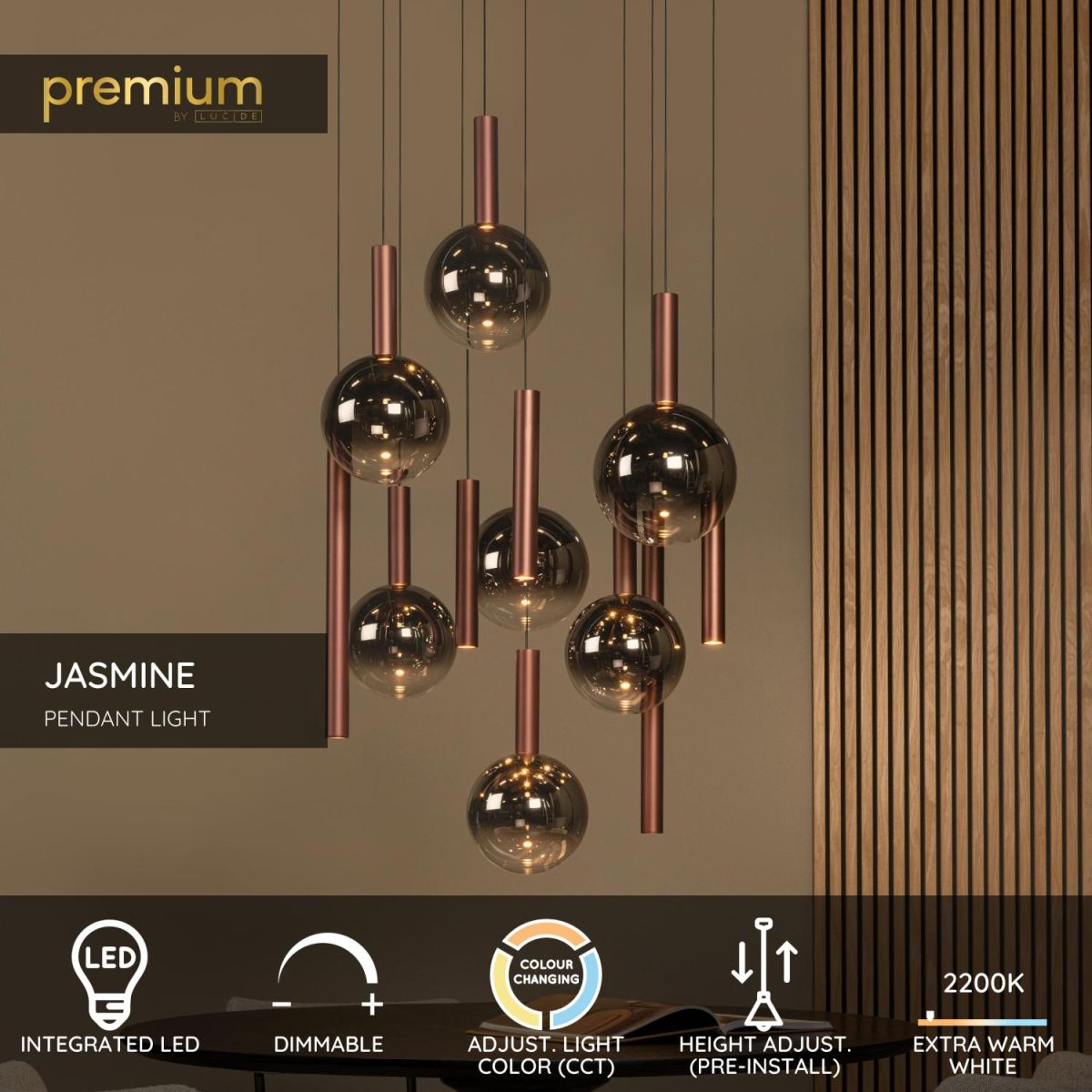 Каскадная люстра Lucide Jasmine 74420/12/65