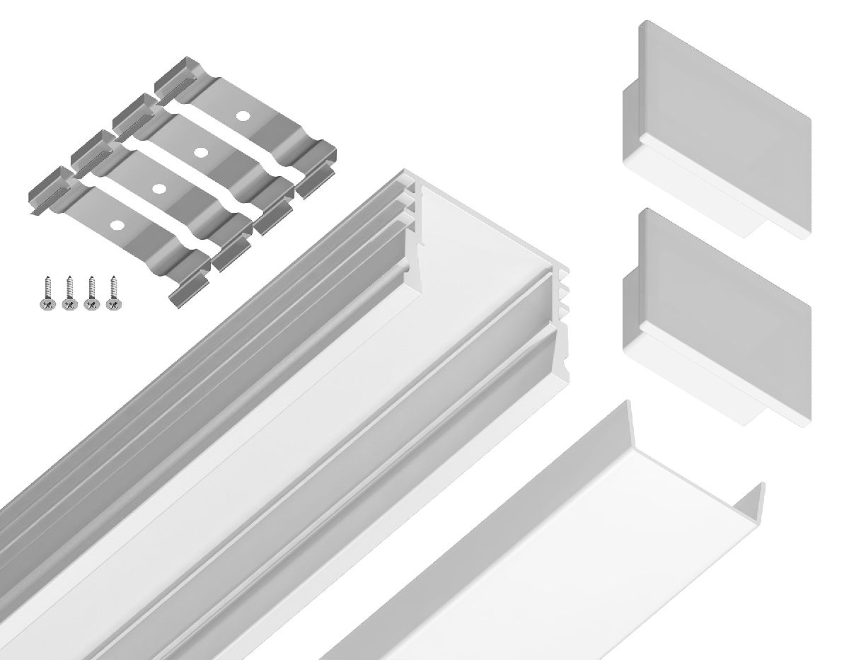 Алюминиевый накладной профиль Ambrella Light Alum Profile GP1750WH