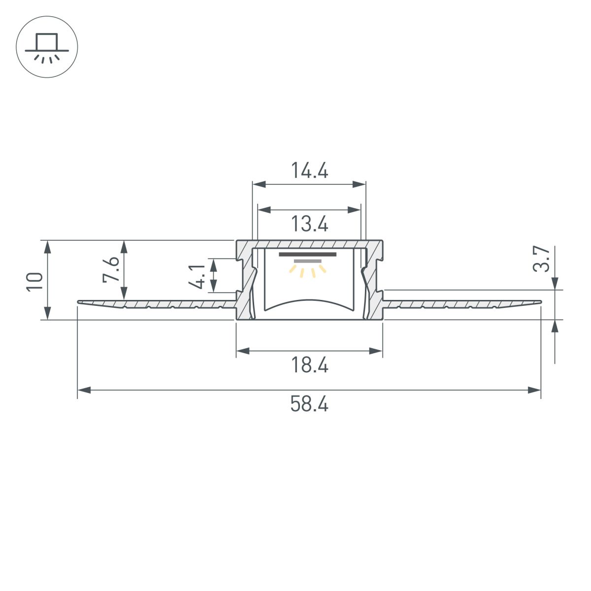 Профиль Arlight HR-M-F-HIDE-3000 (Алюминий) 065922