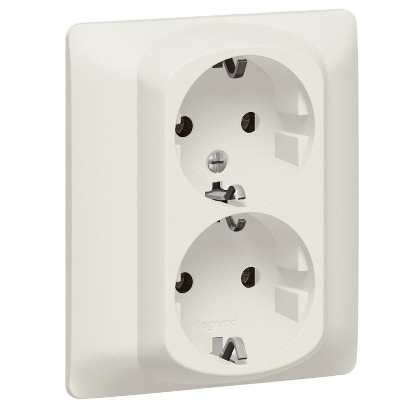 Розетка 2х2К+3 Legrand Galea Life 16A 250V с/з со шторками винтовой зажим перламутр 771531