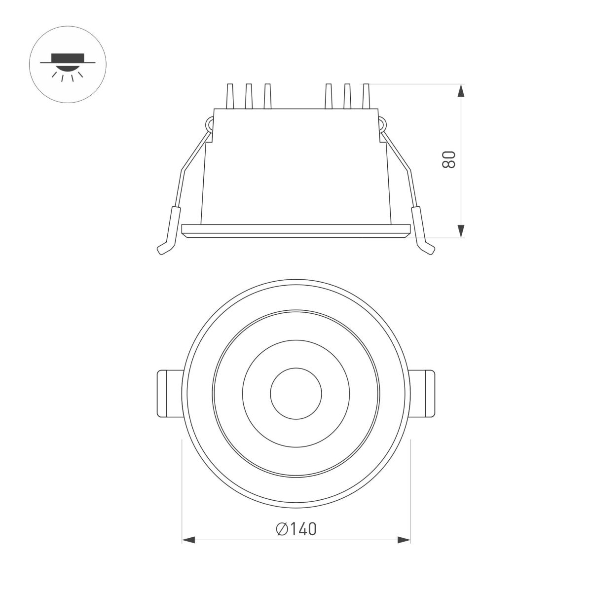 Встраиваемый светильник Arlight MS-ALORA-BUILT-R140-12W Day4000-MIX 048094