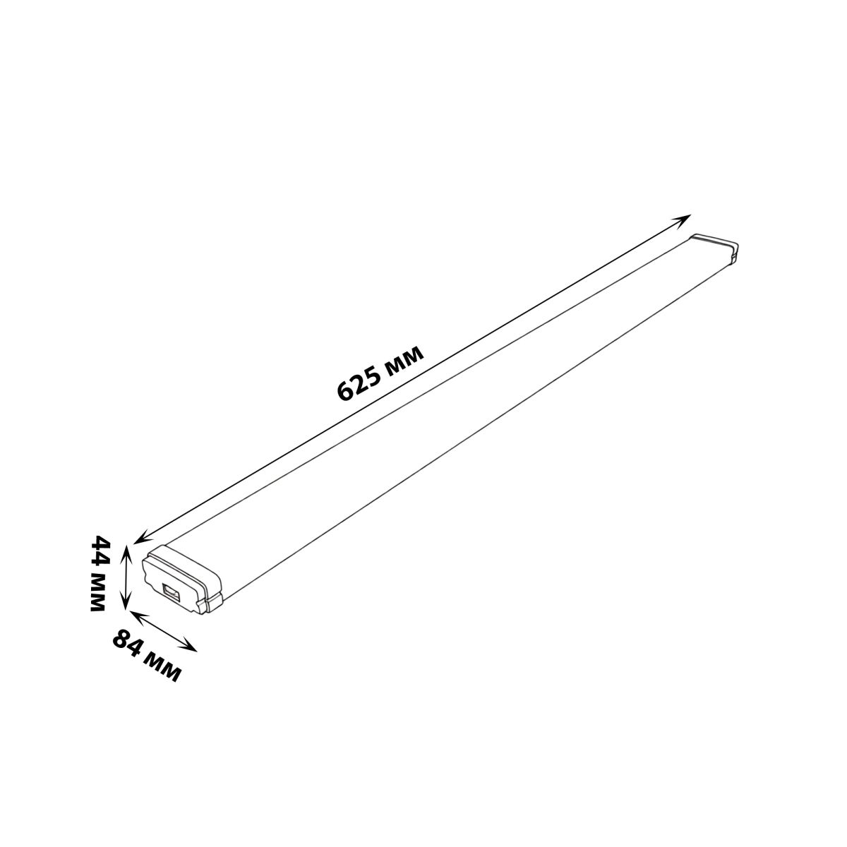 Линейный подвесной светильник Uniel ULO-K21A 20W/5000K/L62/K IP65 WHITE UL-00013699