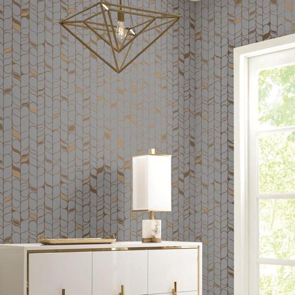 Обои York OS4202 Perfect Petals Blue/Antique Gold