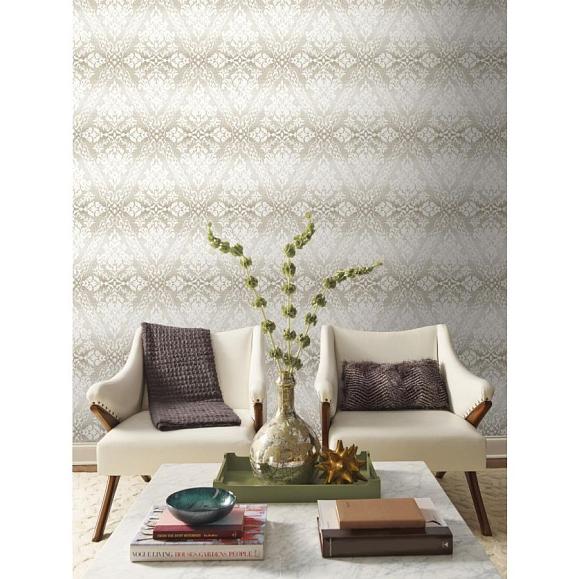 Обои York DM4933 Tudor Diamond Damask Linen