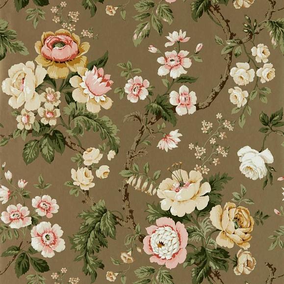 Обои Sanderson 217042 Hykenham Gold Metallic/Rose