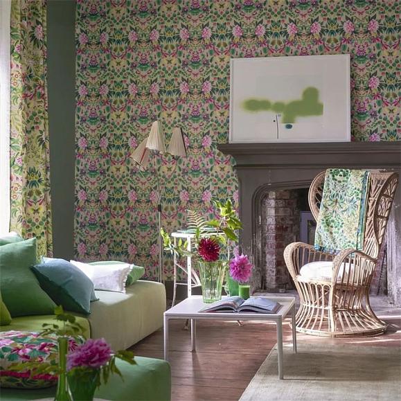 Обои Designers Guild PDG1156/01 Ikebana Damask Fuchsia