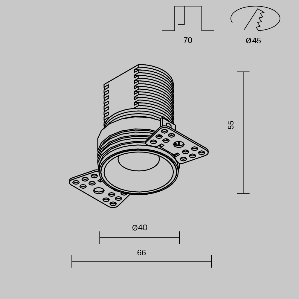 Встраиваемый светильник Maytoni Technical Mini DL059-7W3K-TRS-B