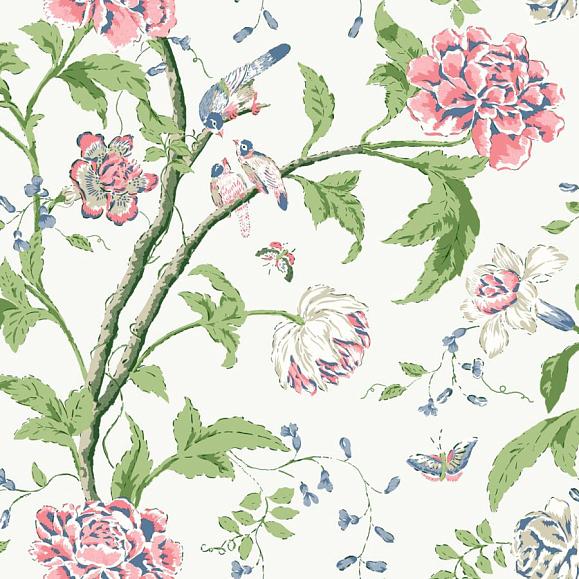 Обои York BL1785 Teahouse Floral White/Blush