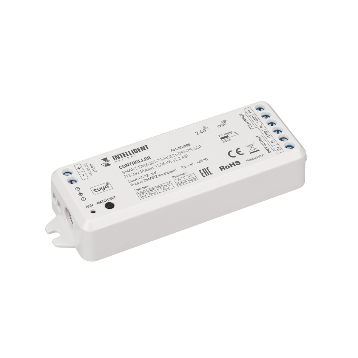 Контроллер Arlight SMART-DMX-301-72-MULTI-DRI-PS-SUF (12-36V, Master, TUYA Wi-Fi, 2.4G) (IARL, IP20 Пластик) 054180