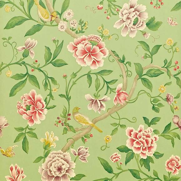 Обои Sanderson DCAVPO101 Rose/Fennel Porcelain Garden