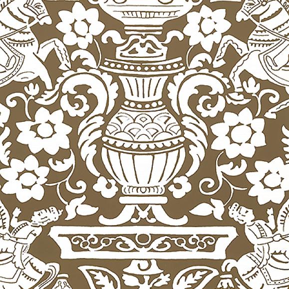 Обои Thibaut T14364 Galway Brown