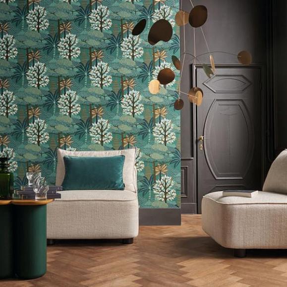 Обои Casamance 75380610 Marakanda Emeraude/dore