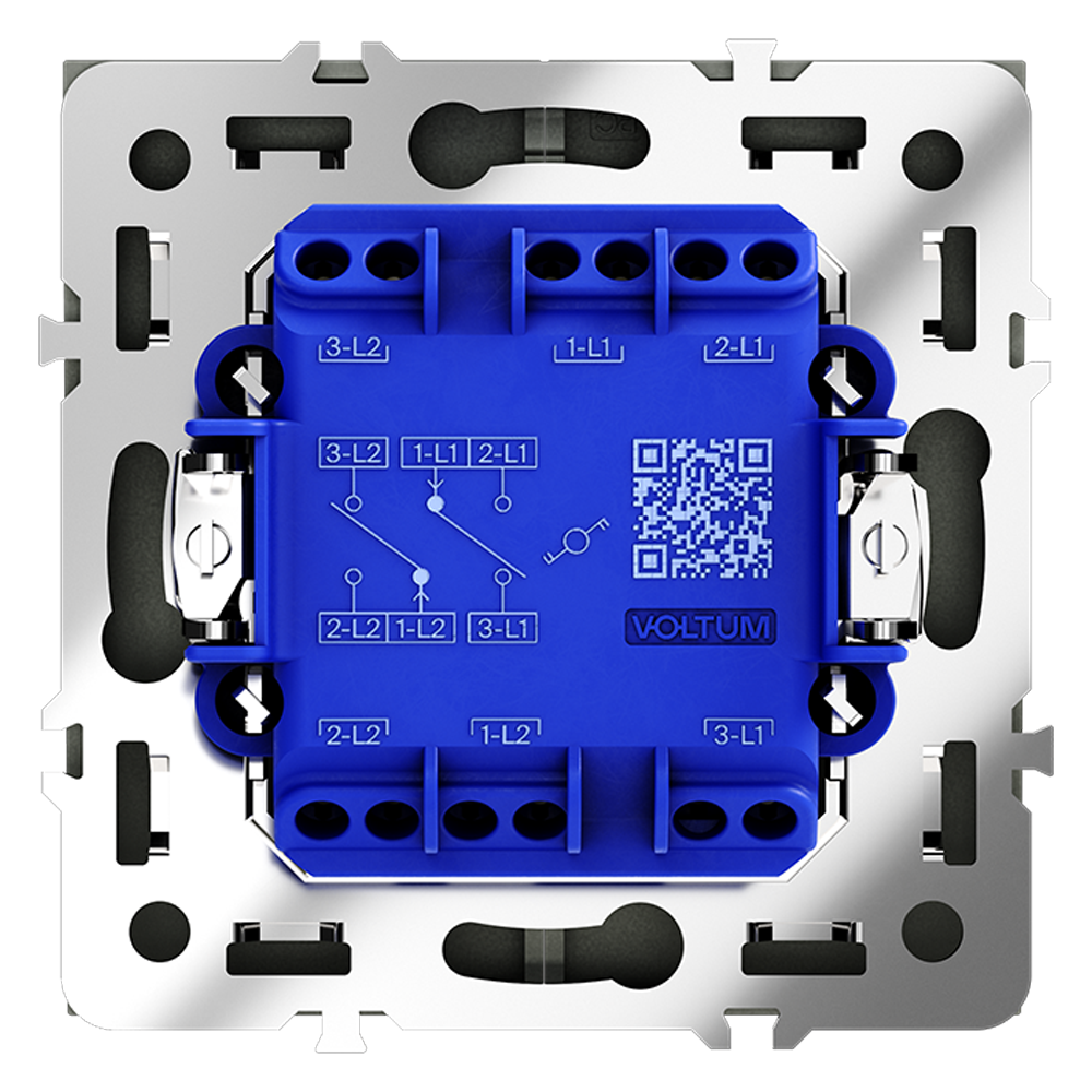 Проходной переключатель двухклавишный Voltum S70 VLS020308 (черный матовый)